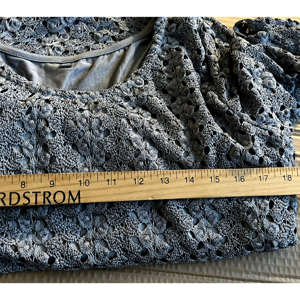 JM Collection Crocheted Lined Blouses Womens Lot/2 Large + Petite XL Gold Silver - Picture 7 of 13